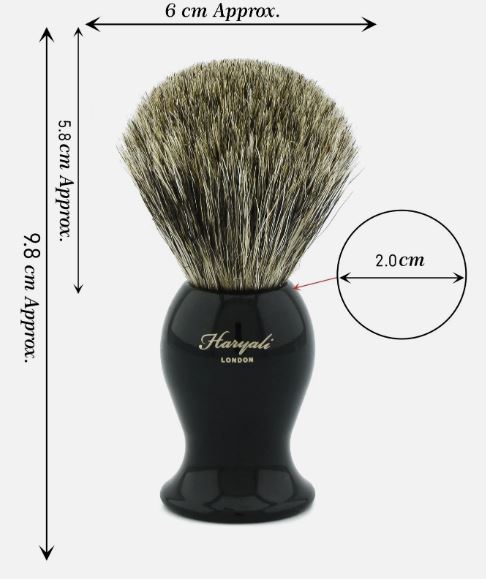 Rasierpinsel, Pinsel aus 100 % schwarzem Dachshaar mit Aluminiumgriff