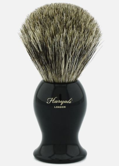 Rasierpinsel, Pinsel aus 100 % schwarzem Dachshaar mit Aluminiumgriff