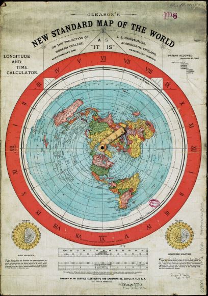 Poster Landkarte:  Gleasons Map neue Standard Karte d. Welt 1892